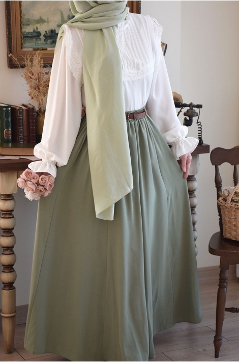 Parçalı Model Etek Mint