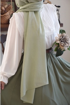 Fistolu Kuğu Bluz Beyaz