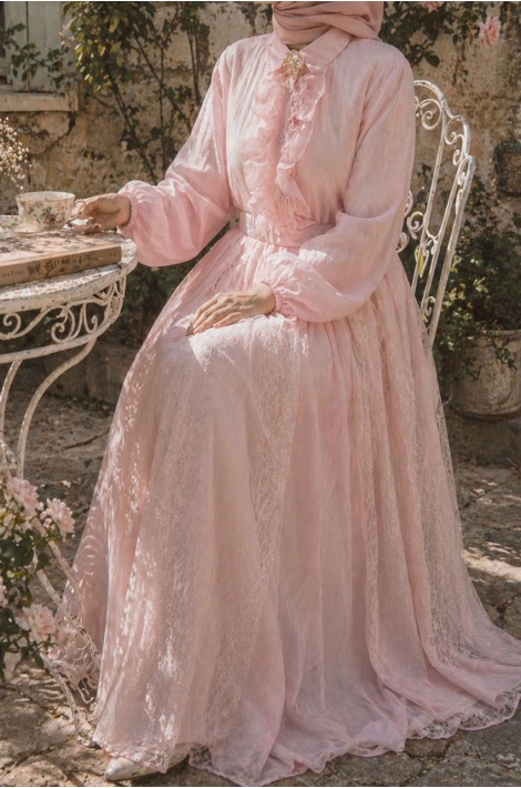 Broşlu Elegant Takım Pembe