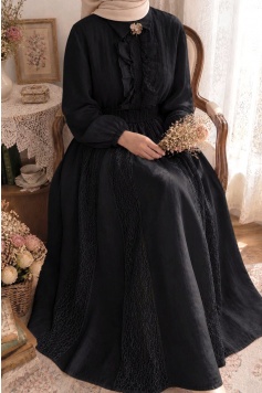Broşlu Elegant Takım Siyah