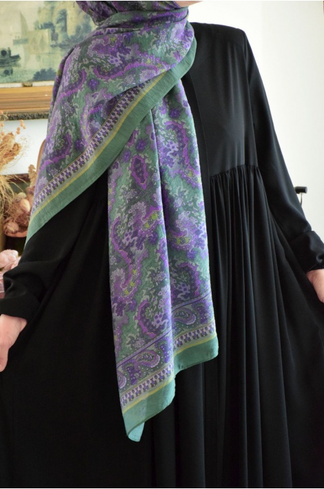Robalı Model Fermuarlı Ferace Siyah Renk