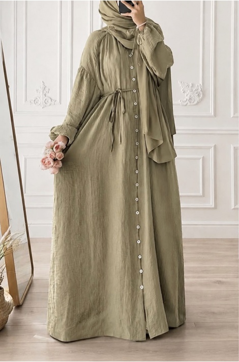 Hijab Elbise Mat Yeşil
