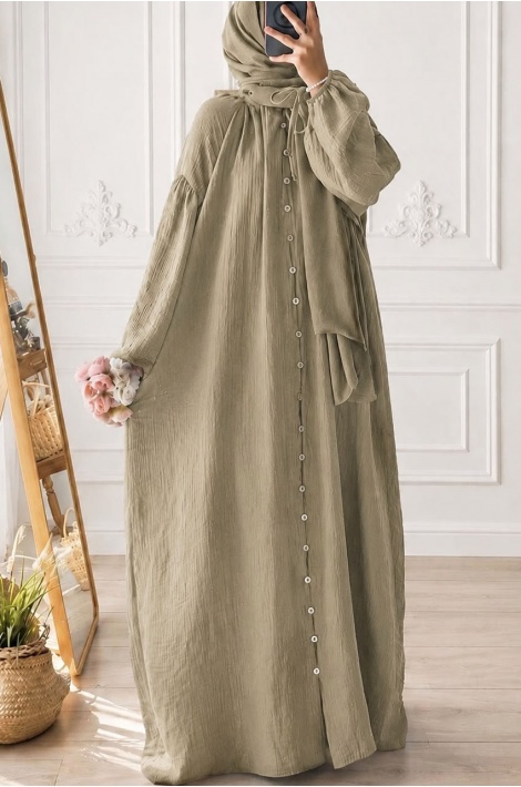Hijab Elbise Mat Yeşil