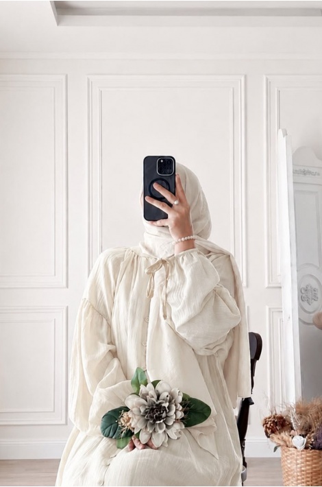 Hijab Elbise Ekru