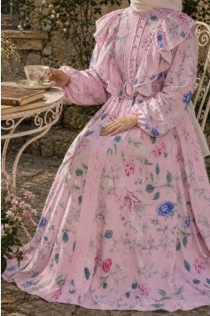 Zarif Çiçekli Lady Elbise