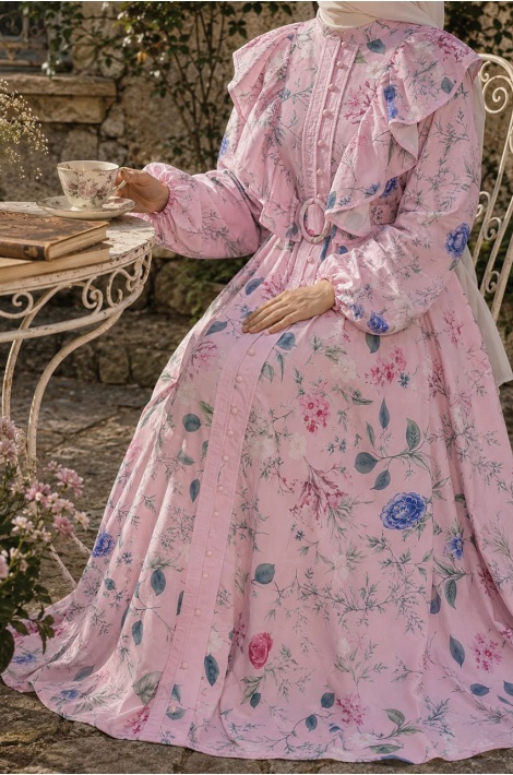 Zarif Çiçekli Lady Elbise