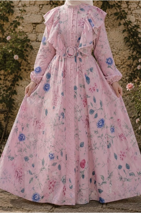 Zarif Çiçekli Lady Elbise