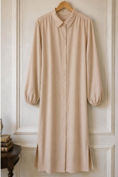 Düğmeli Tunik Bej