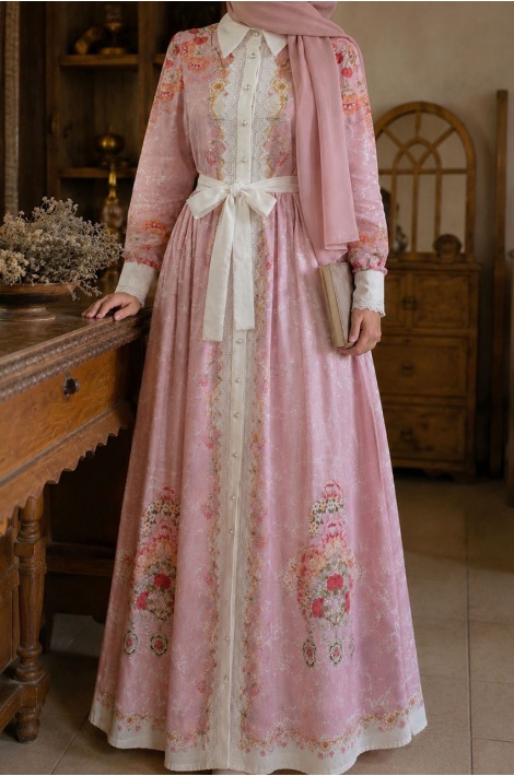 Edalı Elbise Pembe