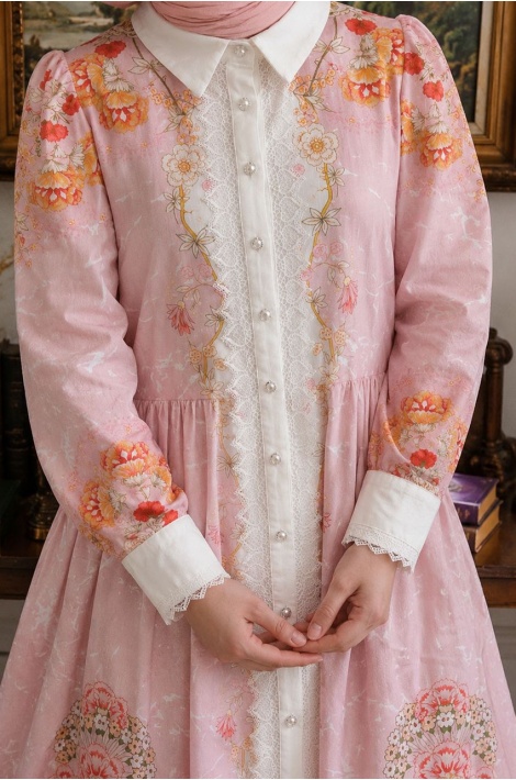 Edalı Elbise Pembe