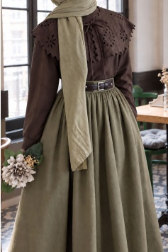 Yakalı Model Romantik Sweatshirt Kahverengi