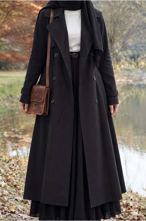 Trench Coat Siyah