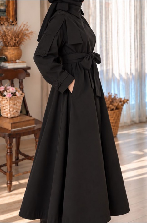Cool Trench Coat Siyah