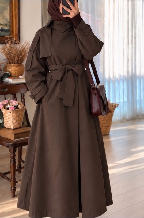 Cool Trench Coat Kahverengi