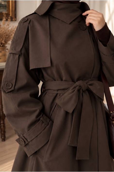 Cool Trench Coat Kahverengi