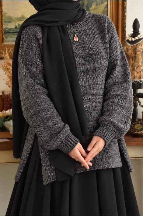 Oversize Kazak Siyah