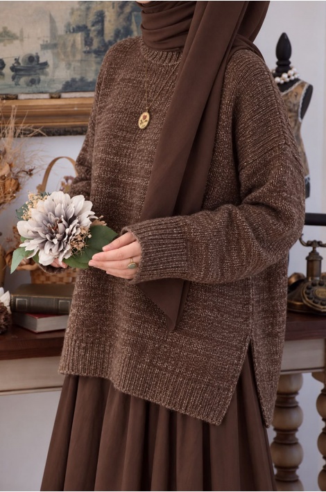 Oversize Kazak Kahverengi