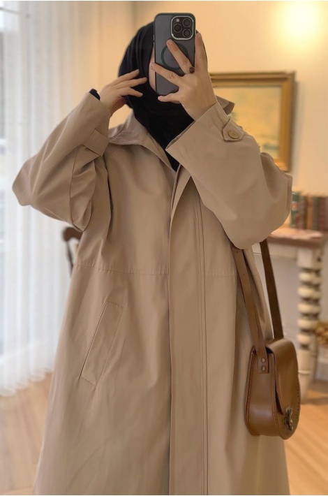 Oversize Trench Coat Bej