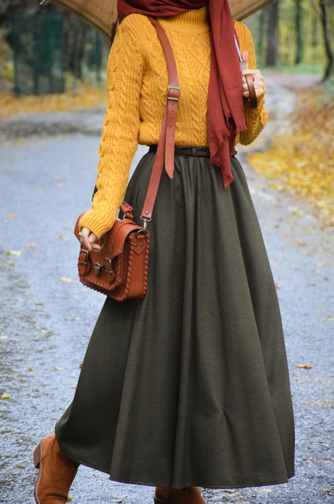 Daire Model Haki Renk Etek